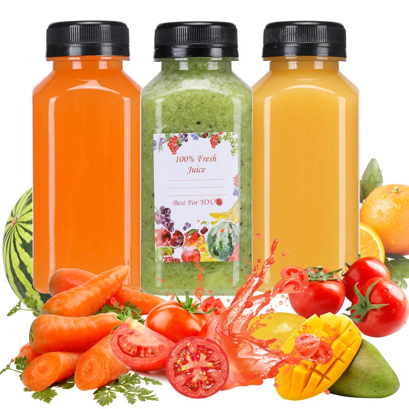 SUPERLELE 20pcs 8oz Plastic Juice Bottles, Reusable Juice Containers with Lids for Juicing, Smoothie, Drinking and Other Beverages - Image 5
